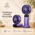 Ventilatore Portatile Ricaricabile con Display