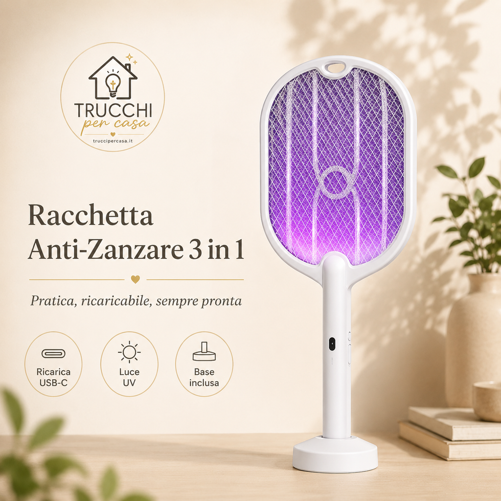 Racchetta Anti-Zanzare 3 in 1