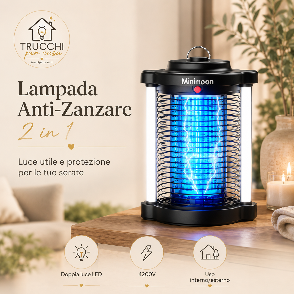 Lampada Anti-Zanzare LED