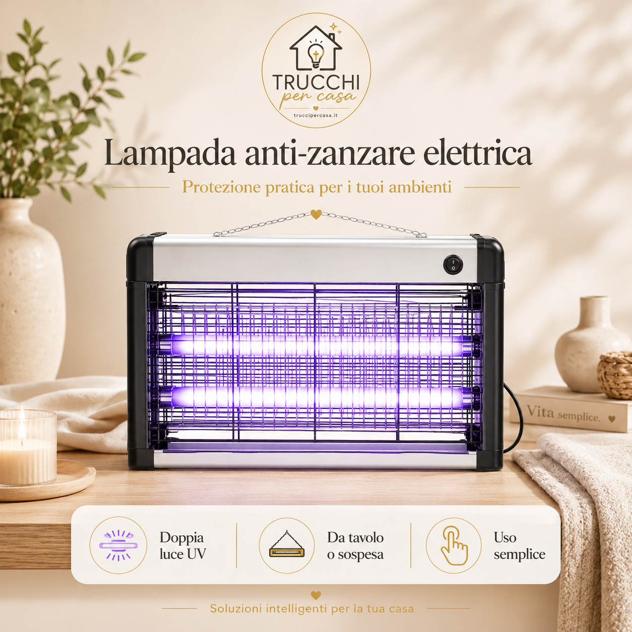 Lampada Anti-Zanzare LED per Casa e Outdoor