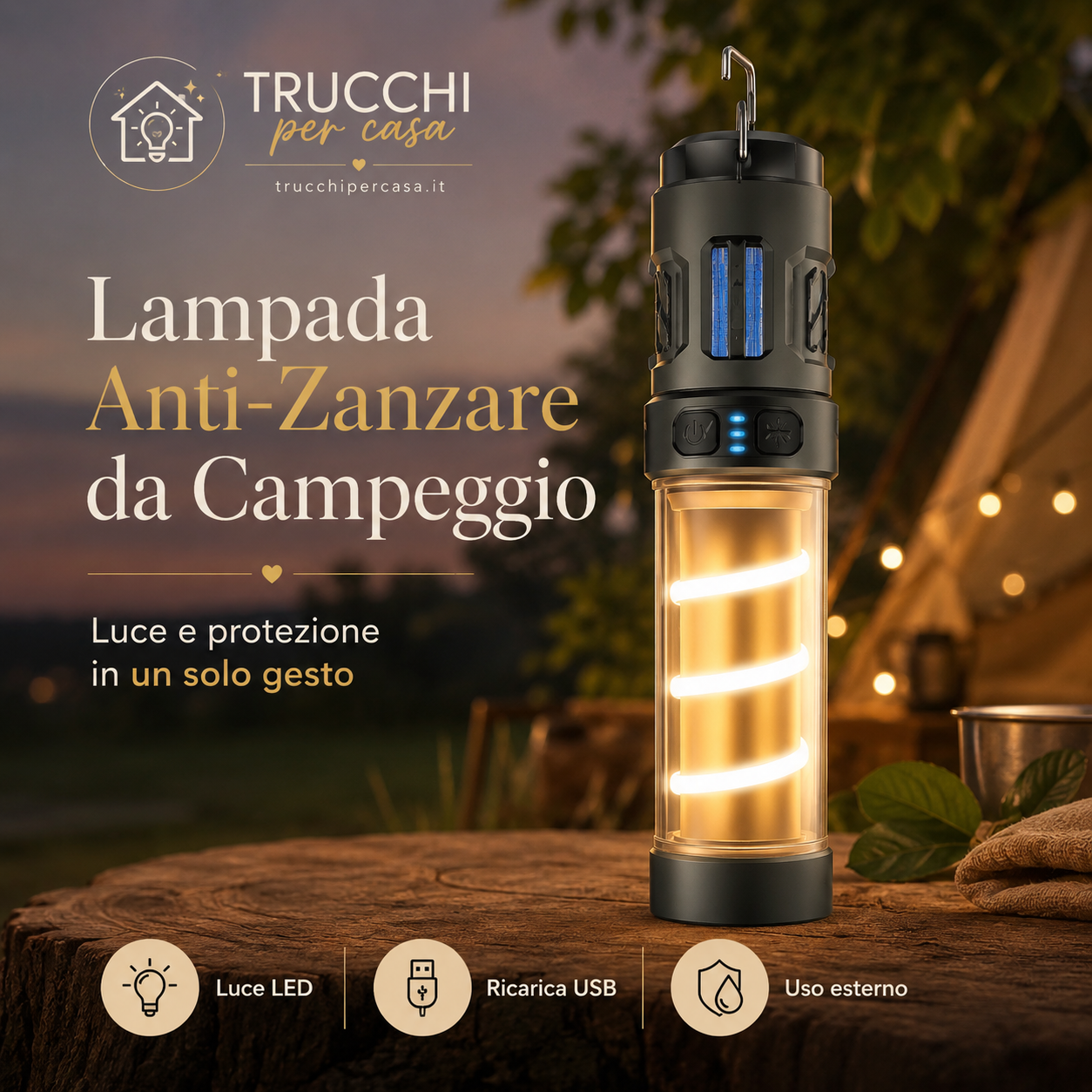 Lampada Anti-Zanzare da Campeggio