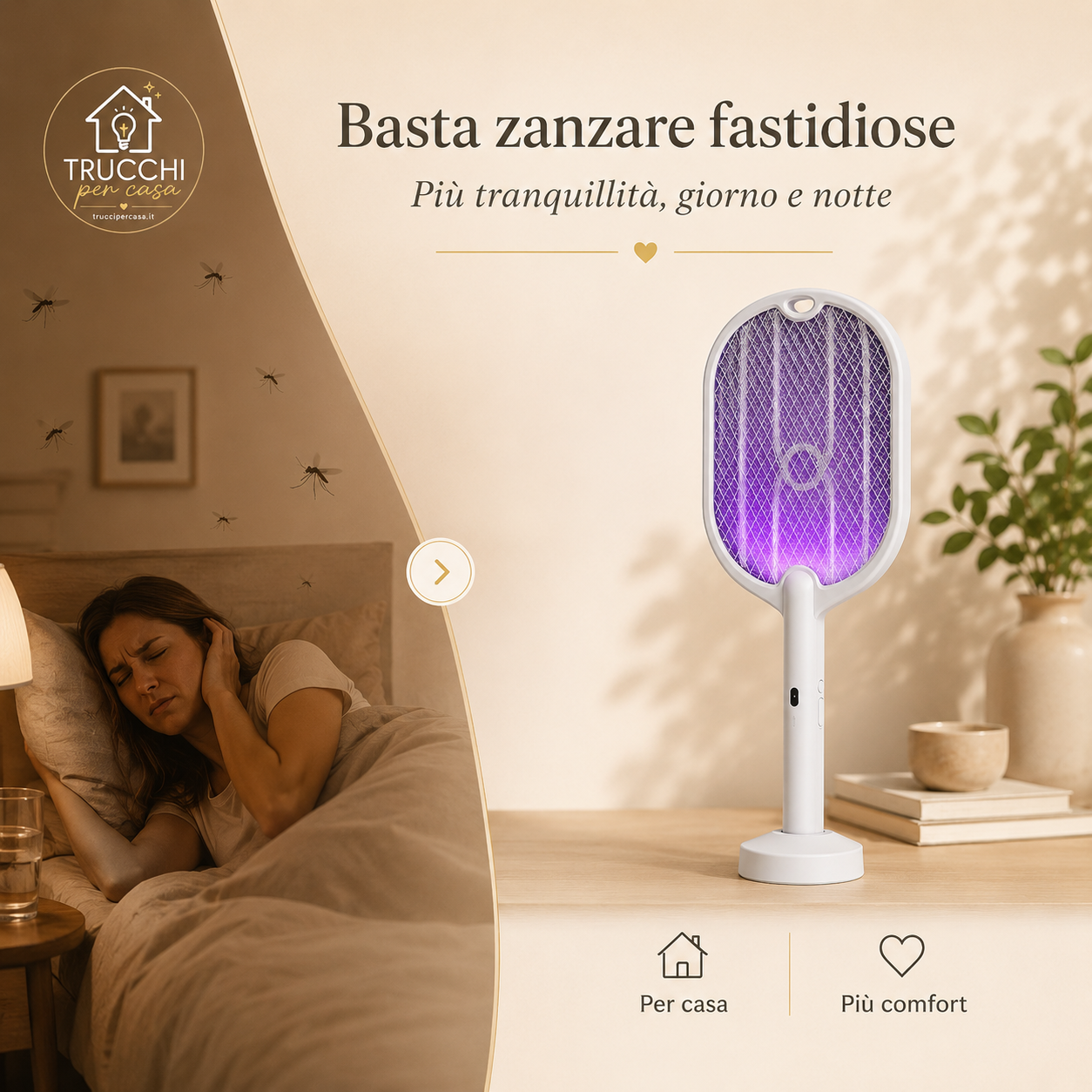 Racchetta Anti-Zanzare 3 in 1