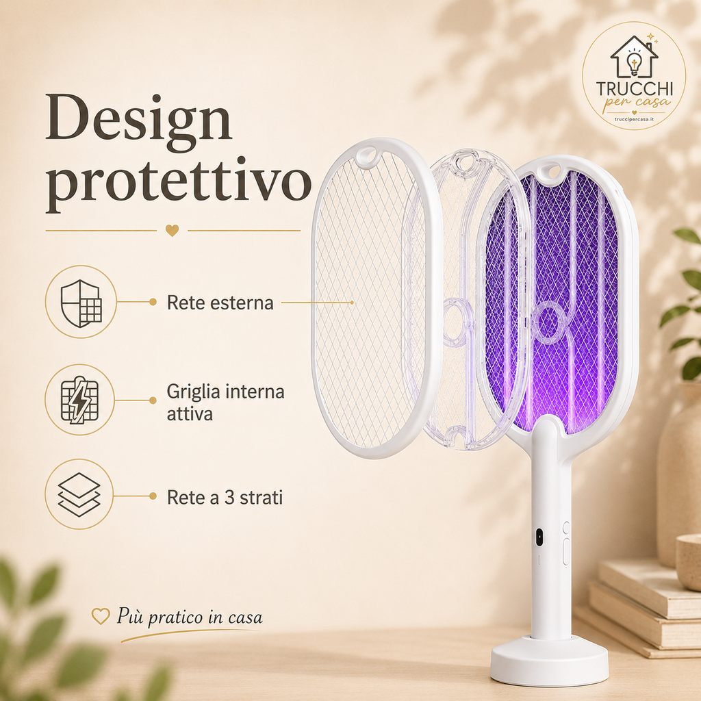 Racchetta Anti-Zanzare 3 in 1